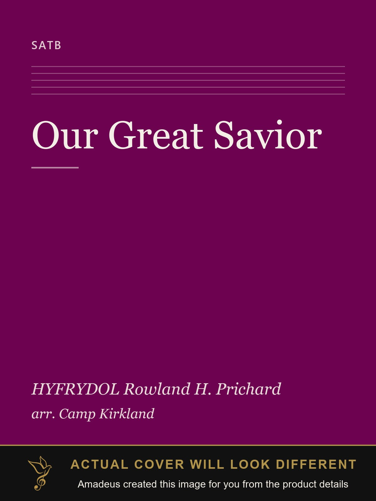 Our Great Savior - Amadeus created this image from the product details; the actual cover will look different