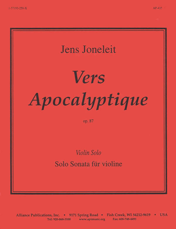 Product Cover for Vers Apocalyptique, Op. 87 - Solo Violin