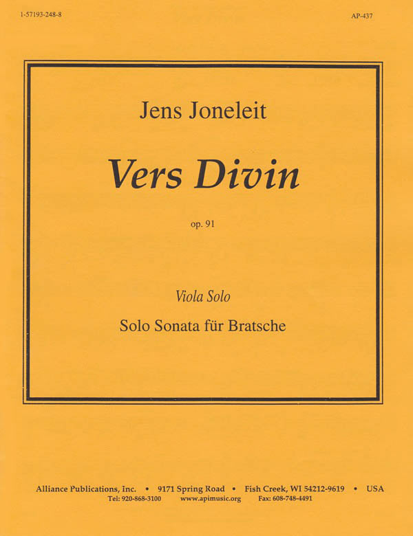 Product Cover for Vers Divin, Op. 91 - Solo Viola