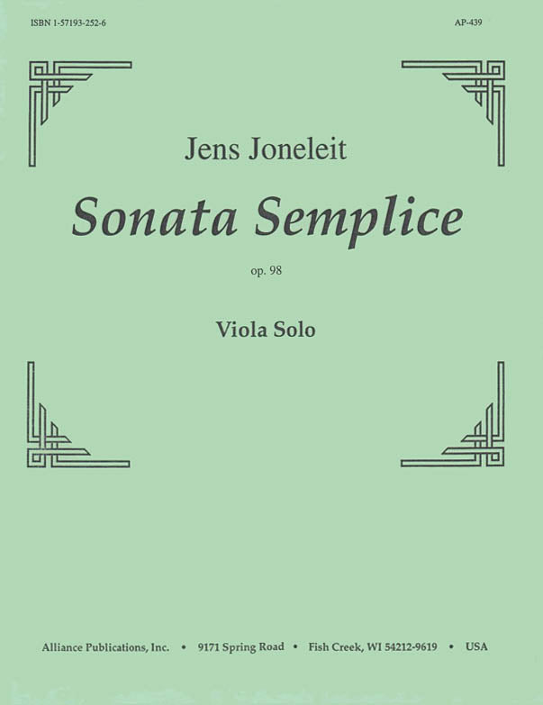 Product Cover for Sonata Semplice, Op. 98 - Solo Viola