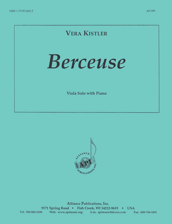 Product Cover for Berceuse For Viola And Piano