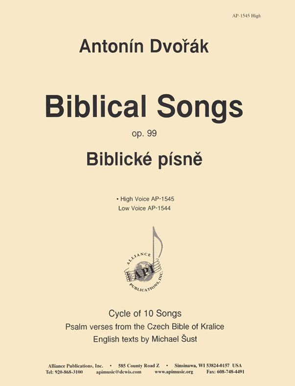 Product Cover for Biblical Songs - High Voice-pno (new English Text By M Sust)