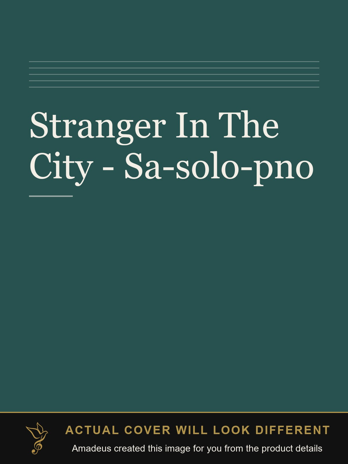 Stranger In The City - Sa-solo-pno - Amadeus created this image from the product details; the actual cover will look different