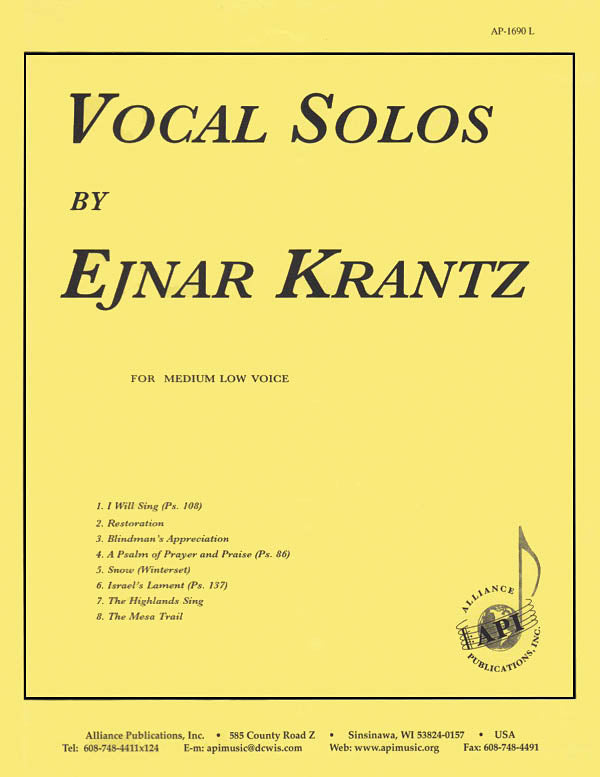 Product Cover for Vocal Solos By Ejnar Krantz (8) - Low Ed/pno