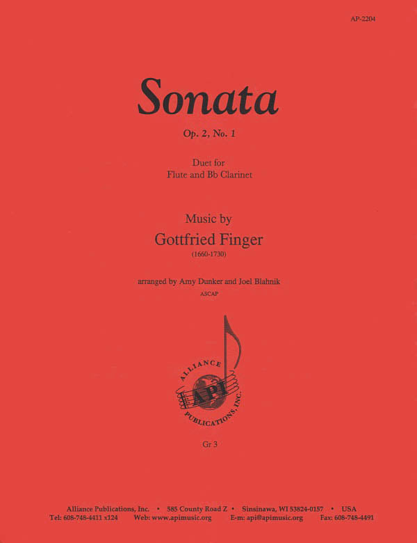 Product Cover for Sonata, Op 2, N 1 - Fl-clnt