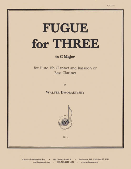 Product Cover for Fugue For Three (in C Major) - [fl, Cl, Bsn/bscl]