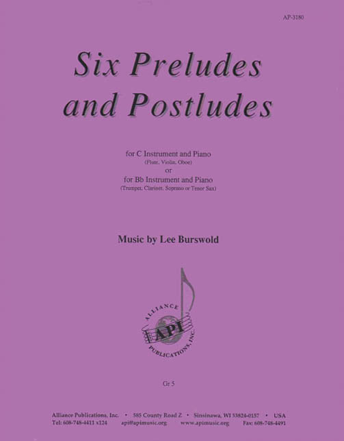 Product Cover for Six Preludes-postludes For Bb & C Instruments & Piano