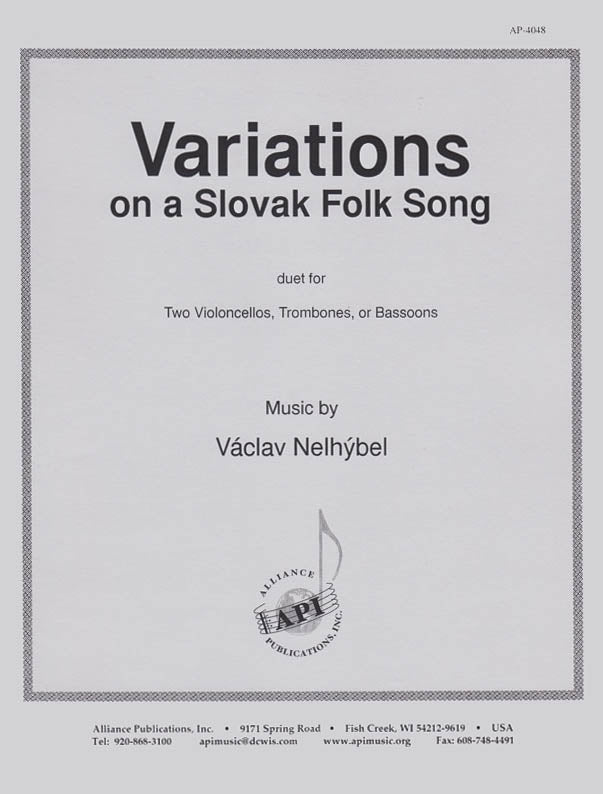 Product Cover for Variations On A Slovak Folk Song - Trb2/bsn 2