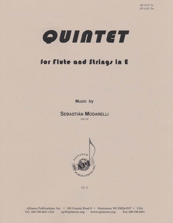 Product Cover for Quintet For Flute & Strings (4) In E