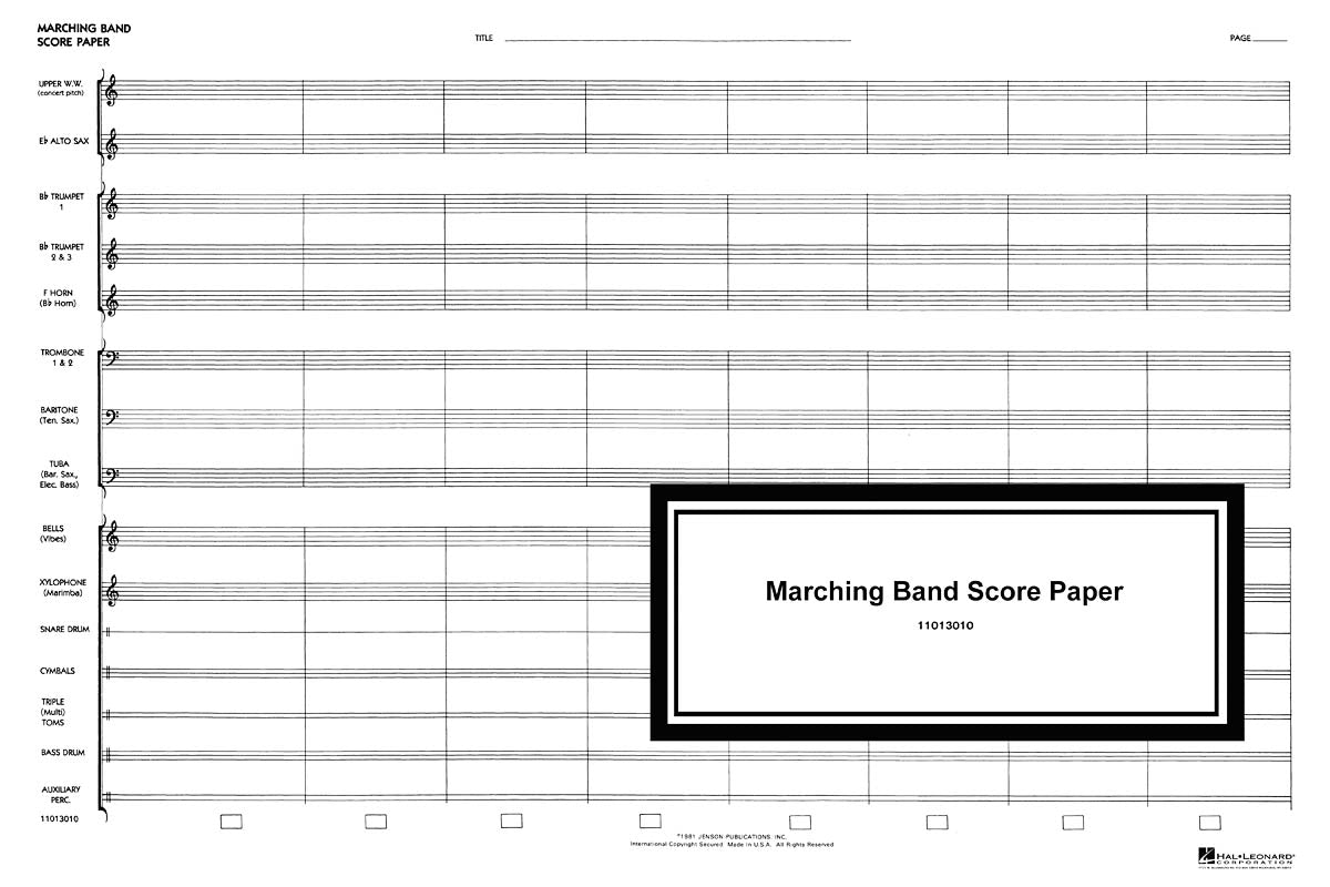 Product Cover for Marching Band Score Paper