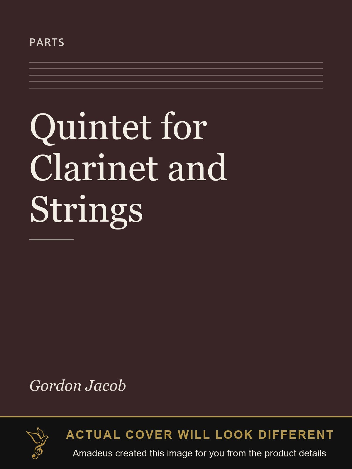 Quintet for Clarinet and Strings - Amadeus created this image from the product details; the actual cover will look different