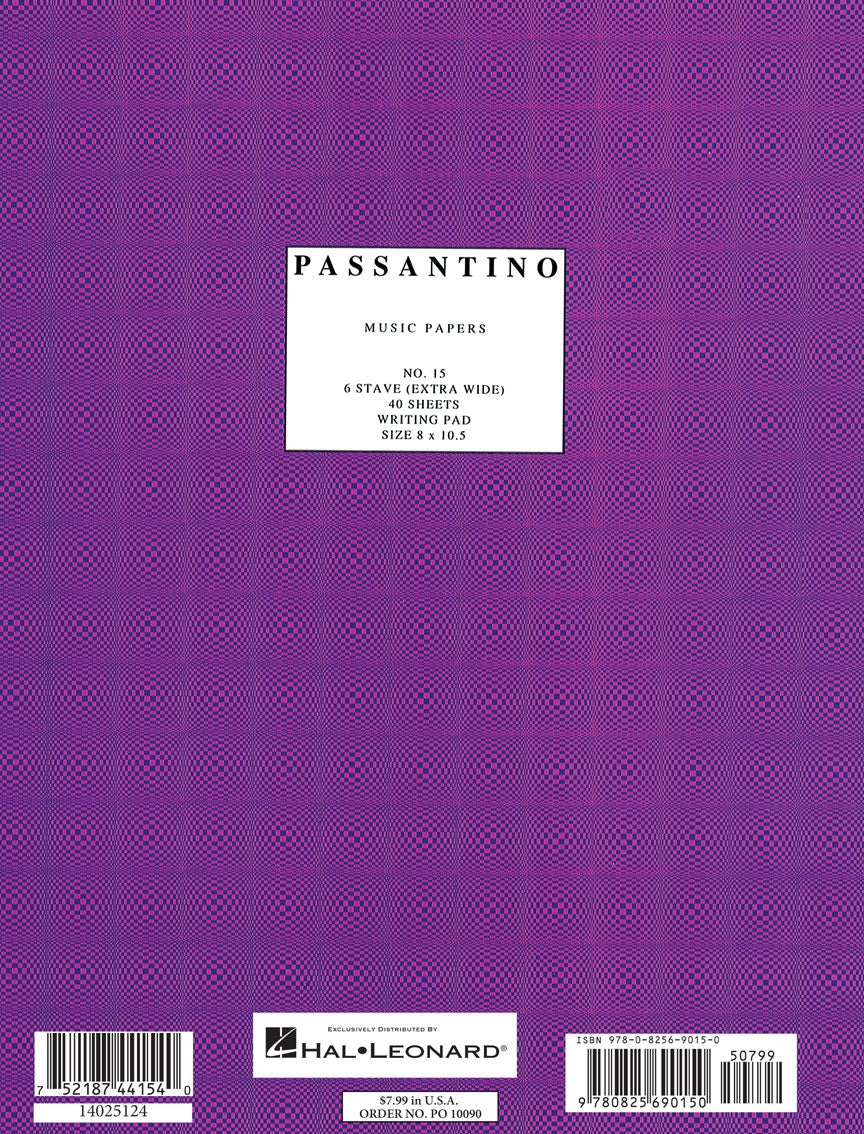 Product Cover for Writing Pad No. 15: 6-Stave (Extra Wide)