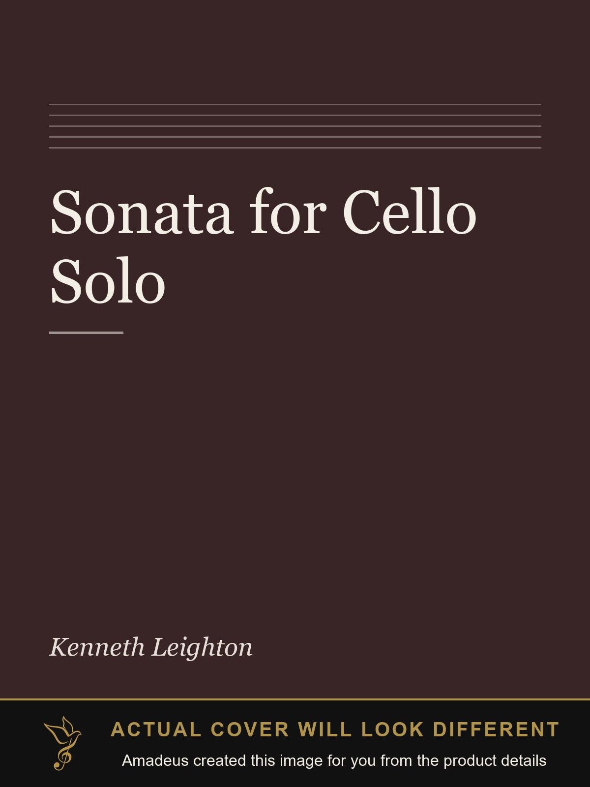 Sonata for Cello Solo - Amadeus created this image from the product details; the actual cover will look different