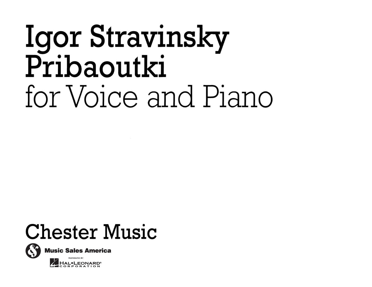 Product Cover for Igor Stravinsky: Pribaoutki Chansons (Soprano/Piano Reduction)