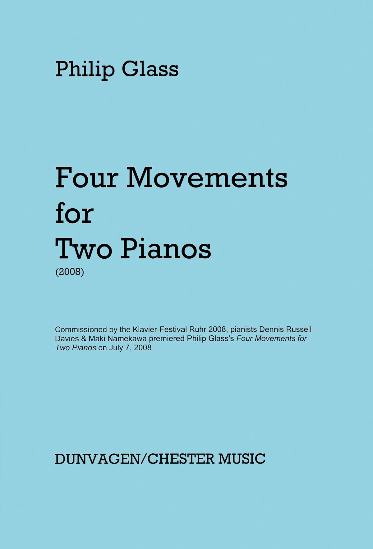 Product Cover for Glass – 4 Movements for Two Pianos