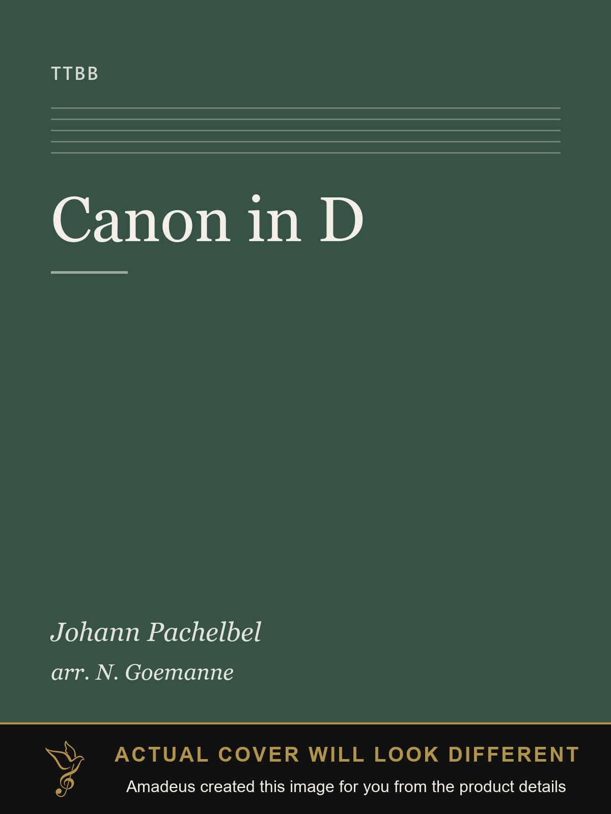 Canon in D - Amadeus created this image from the product details; the actual cover will look different