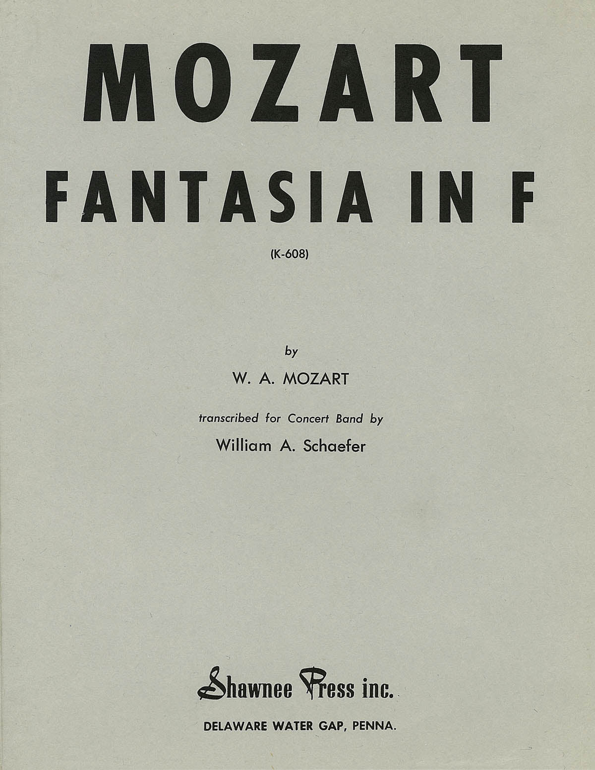 Product Cover for Fantasia in F