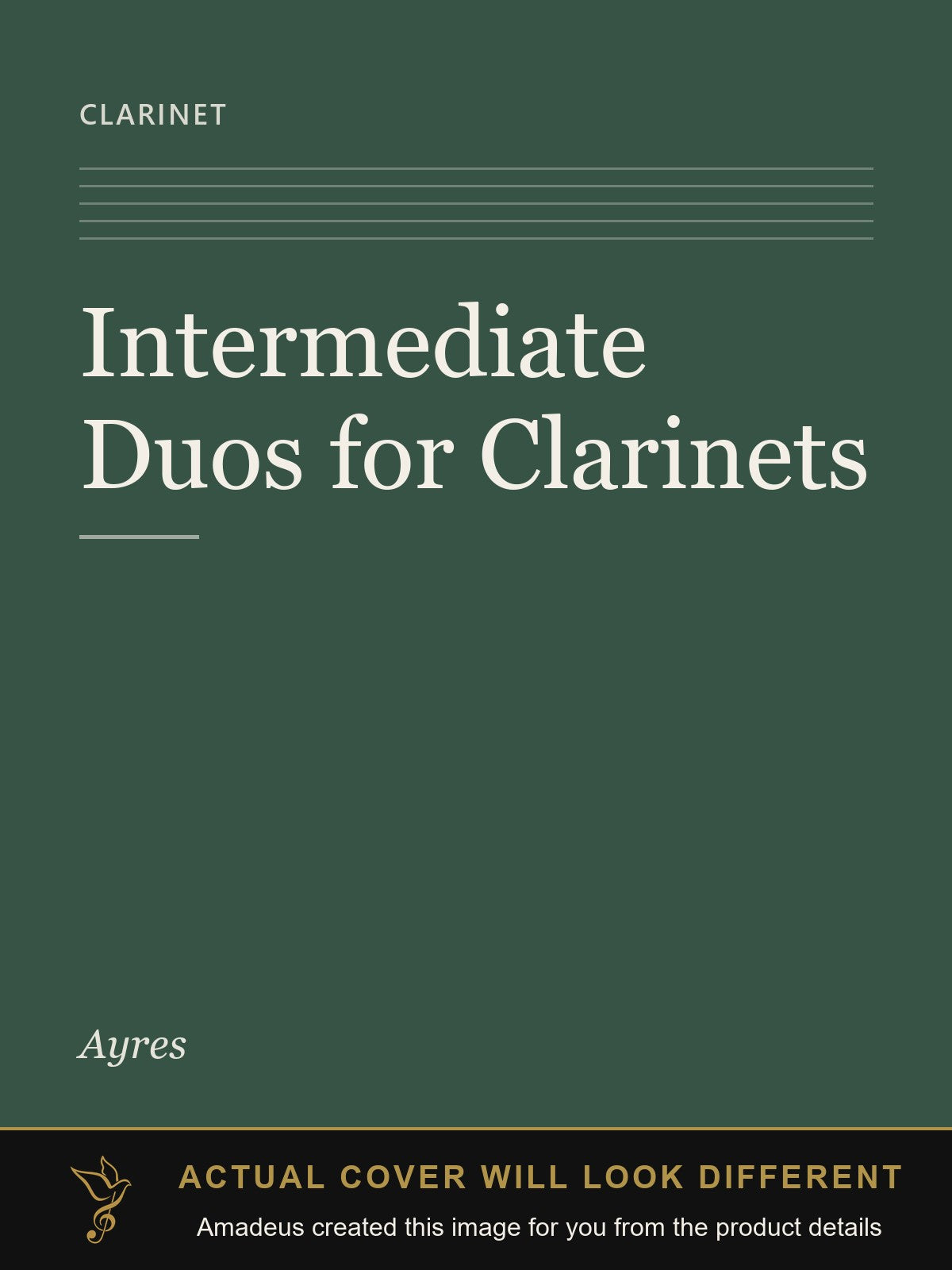 Intermediate Duos for Clarinets - Amadeus created this image from the product details; the actual cover will look different
