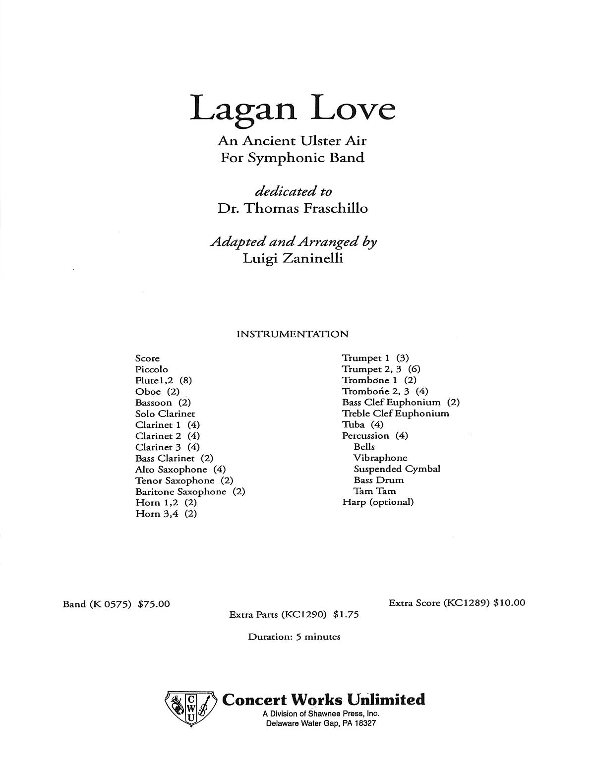 Product Cover for Lagan Love Full Score