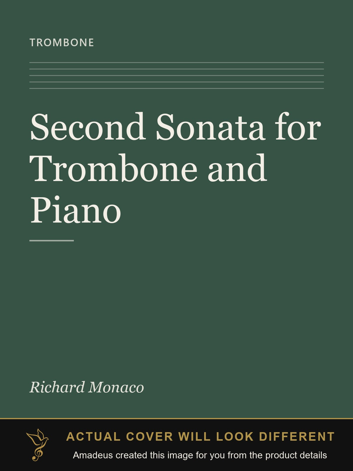 Second Sonata for Trombone and Piano - Amadeus created this image from the product details; the actual cover will look different