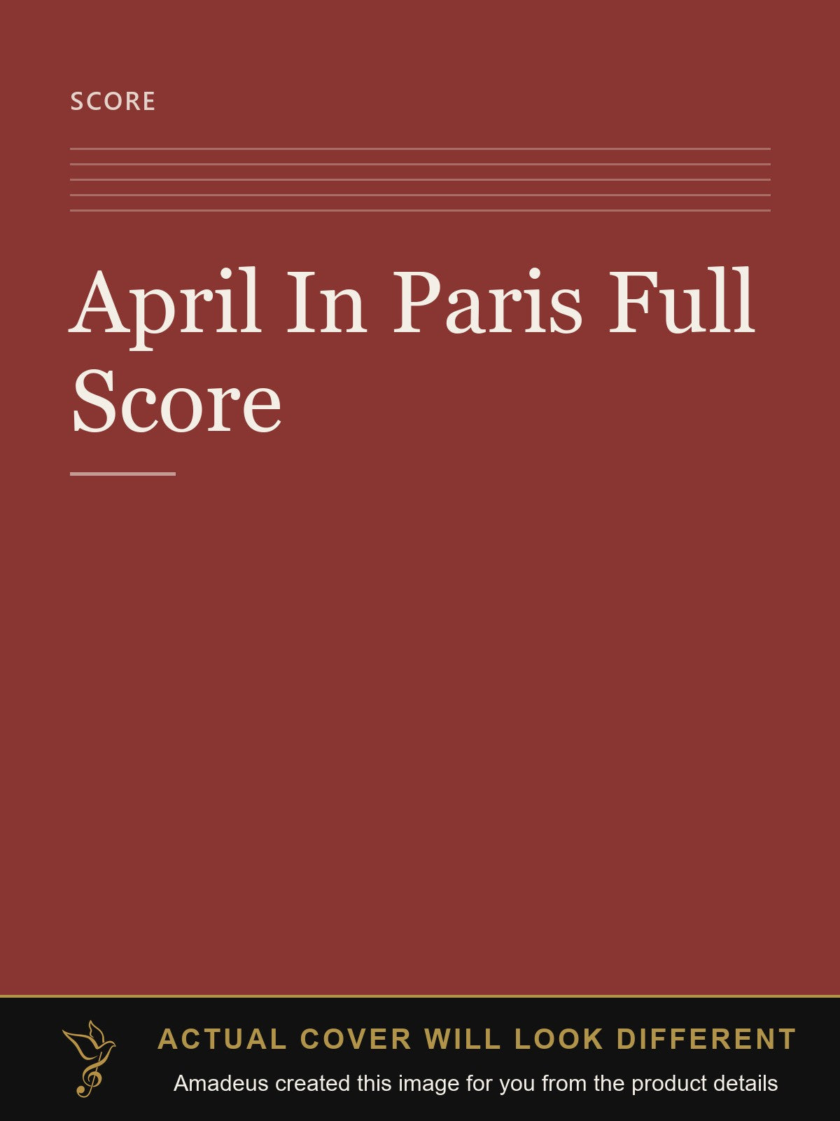 April In Paris   Full Score - Amadeus created this image from the product details; the actual cover will look different