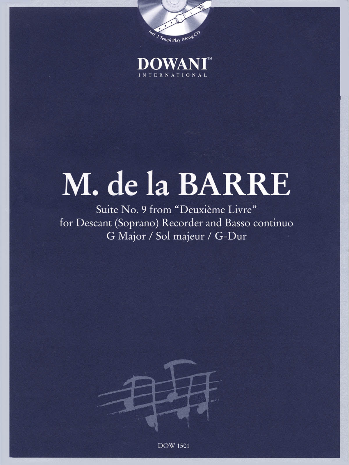 Product Cover for Barre: Suite No. 9 from “Deuxième Livre” in G Major for Descant (Soprano) Recorder & Basso Continuo