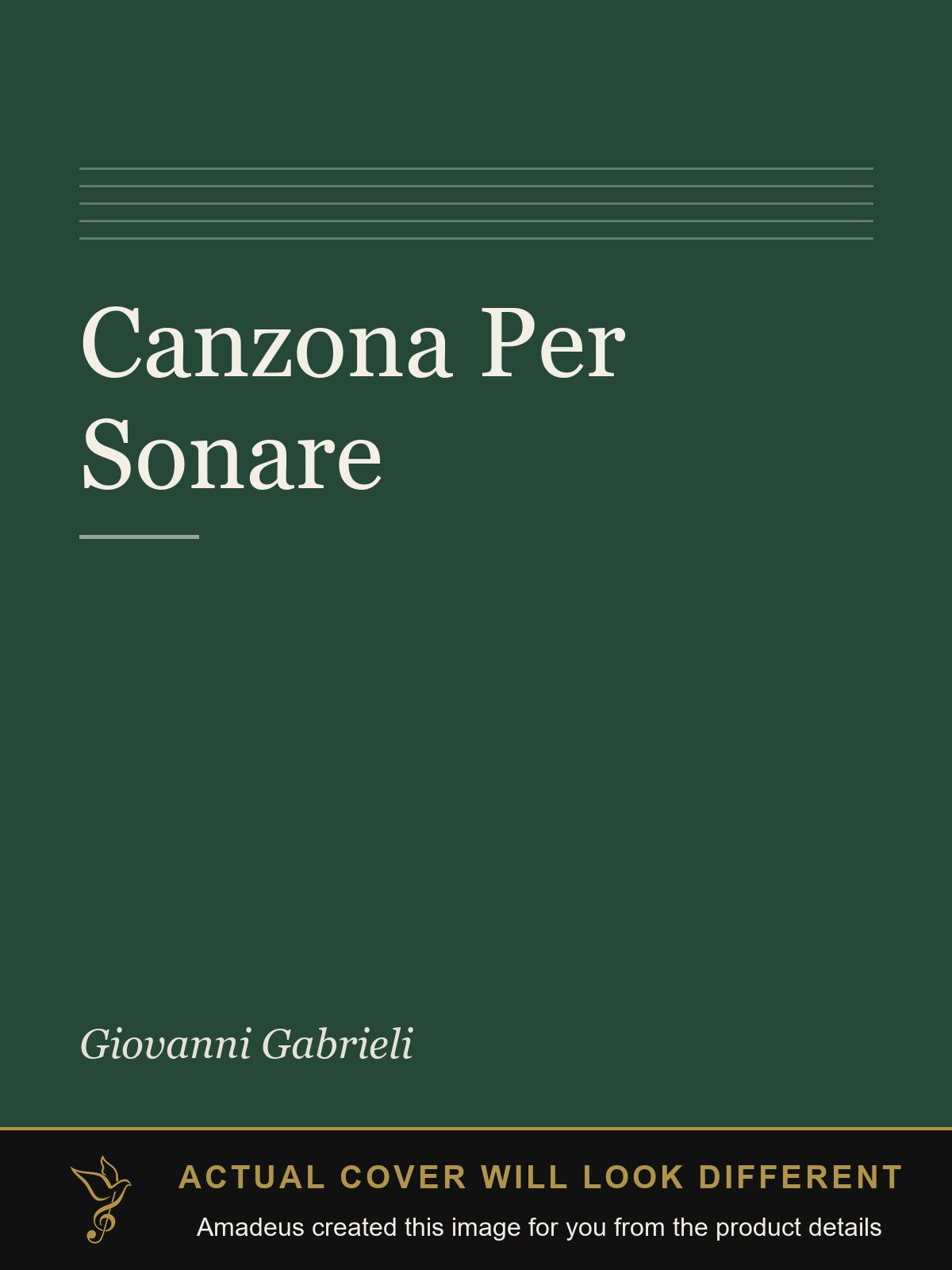 Canzona Per Sonare - Amadeus created this image from the product details; the actual cover will look different