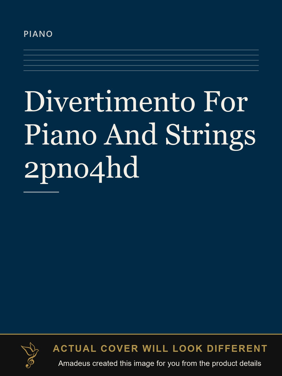 Divertimento For Piano And Strings 2pno4hd - Amadeus created this image from the product details; the actual cover will look different
