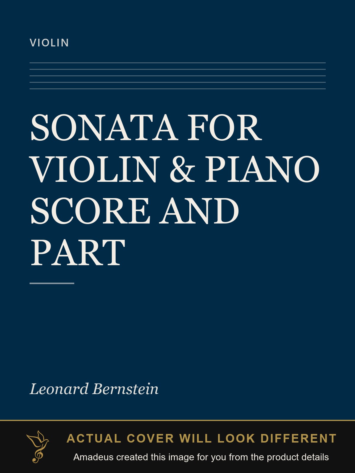 SONATA FOR VIOLIN & PIANO SCORE AND PART - Amadeus created this image from the product details; the actual cover will look different