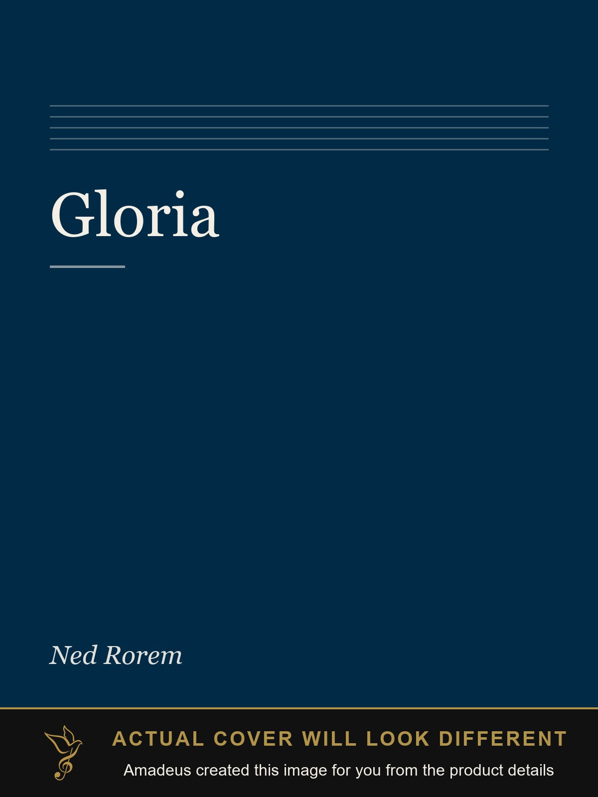 Gloria - Amadeus created this image from the product details; the actual cover will look different