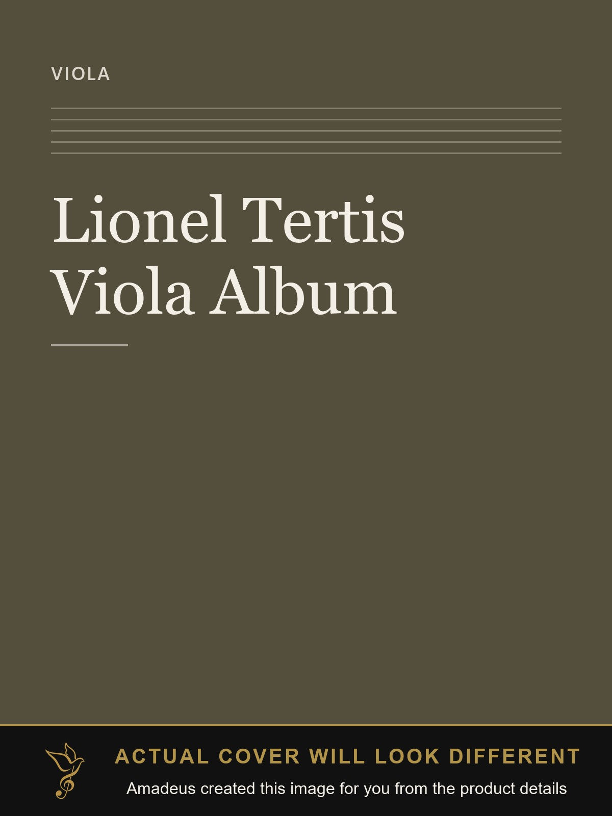 Lionel Tertis Viola Album - Amadeus created this image from the product details; the actual cover will look different