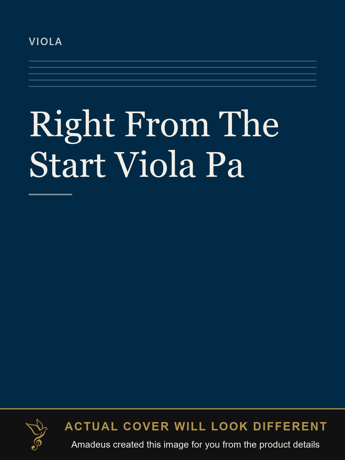 Right From The Start Viola Pa - Amadeus created this image from the product details; the actual cover will look different