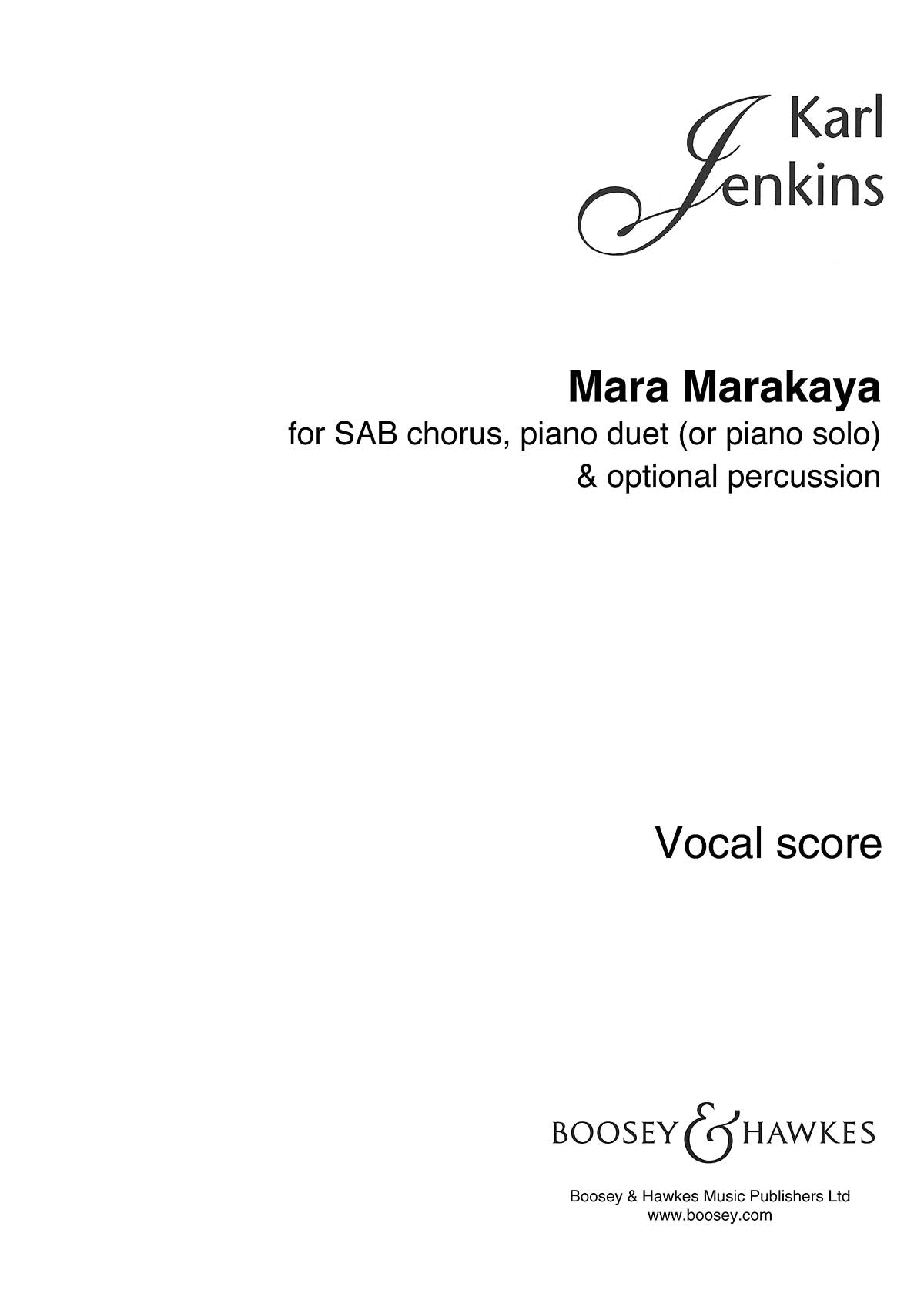 Product Cover for Mara Marakaya Sab And Piano Duet (or Piano Solo) Vocal Score
