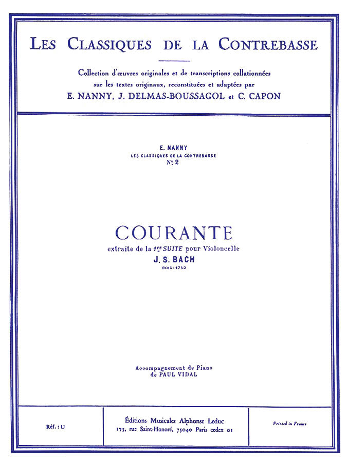 Product Cover for Courante – Classique Contrebasse No. 2, Suite No 1
