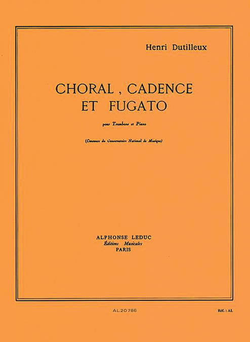 Product Cover for Choral, Cadence Et Fugato Pour Trombone Et Piano