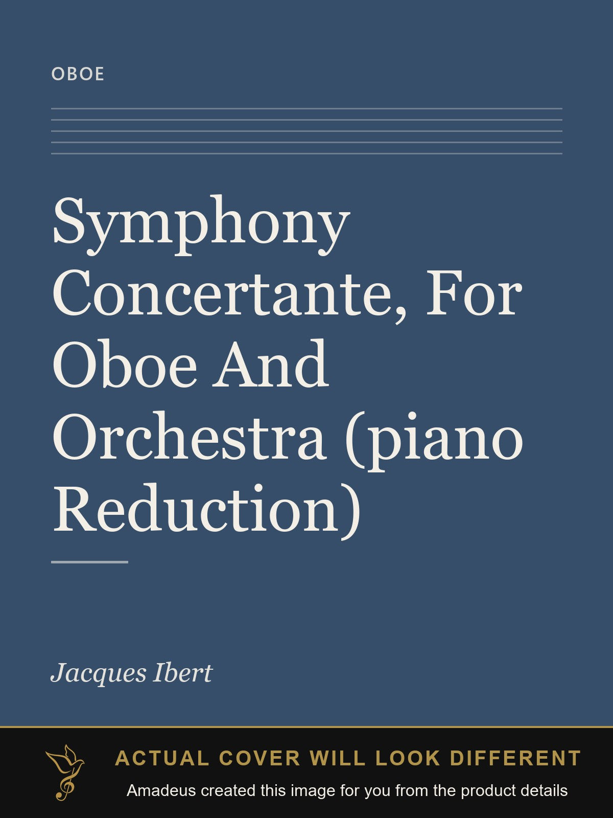 Symphony Concertante, For Oboe And Orchestra (piano Reduction) - Amadeus created this image from the product details; the actual cover will look different