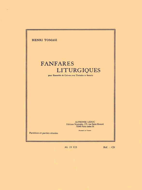 Product Cover for Liturgical Fanfares, For Brass Ensemble, Timpani And Drums