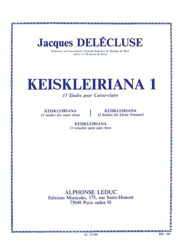 Product Cover for Keiskleiriana 1 – 13 Etudes Pour Caisse-Claire