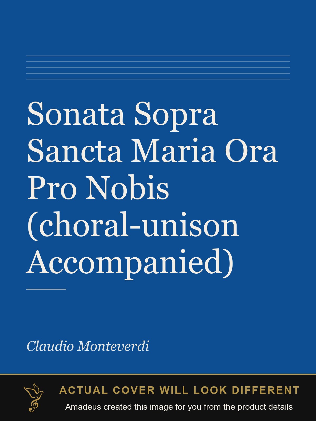 Sonata Sopra Sancta Maria Ora Pro Nobis (choral-unison Accompanied) - Amadeus created this image from the product details; the actual cover will look different