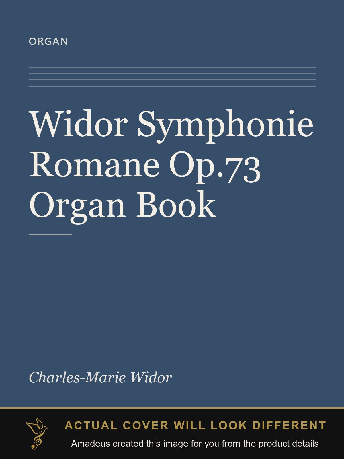 Widor Symphonie Romane Op.73 Organ Book - Amadeus created this image from the product details; the actual cover will look different