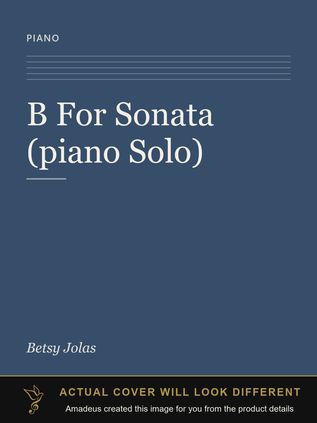 B For Sonata (piano Solo) - Amadeus created this image from the product details; the actual cover will look different