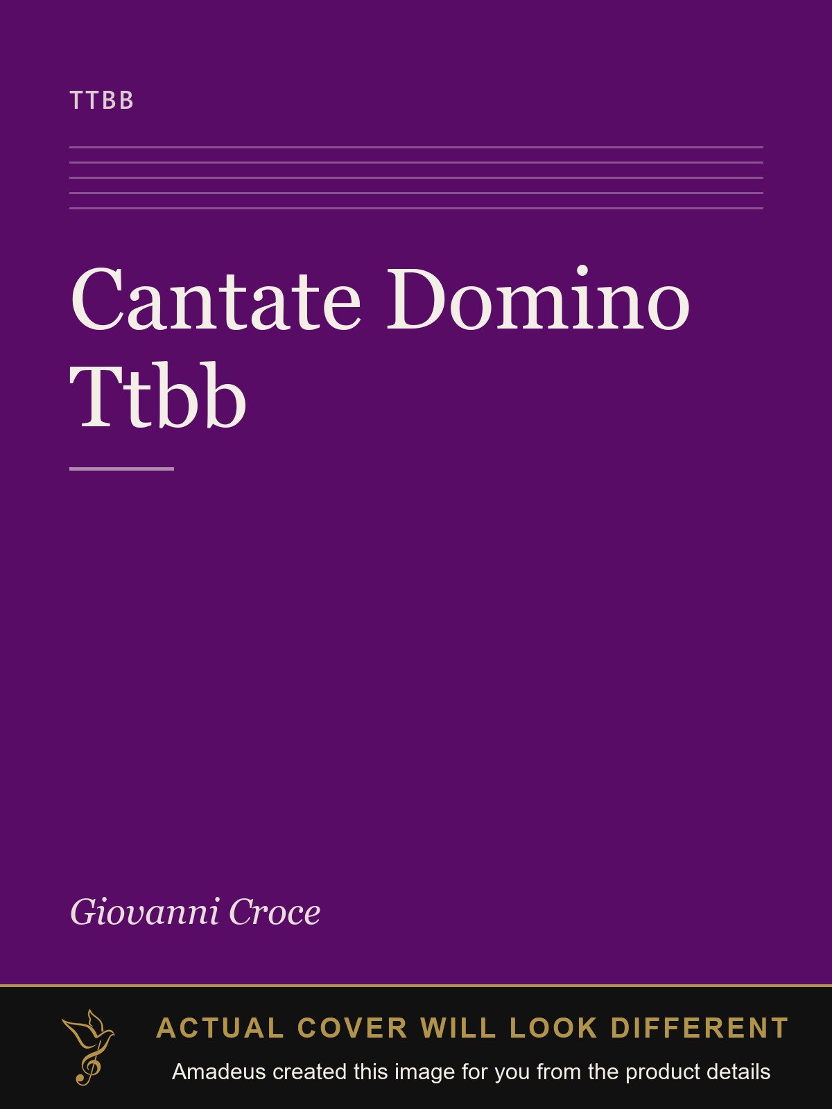 Cantate Domino Ttbb - Amadeus created this image from the product details; the actual cover will look different