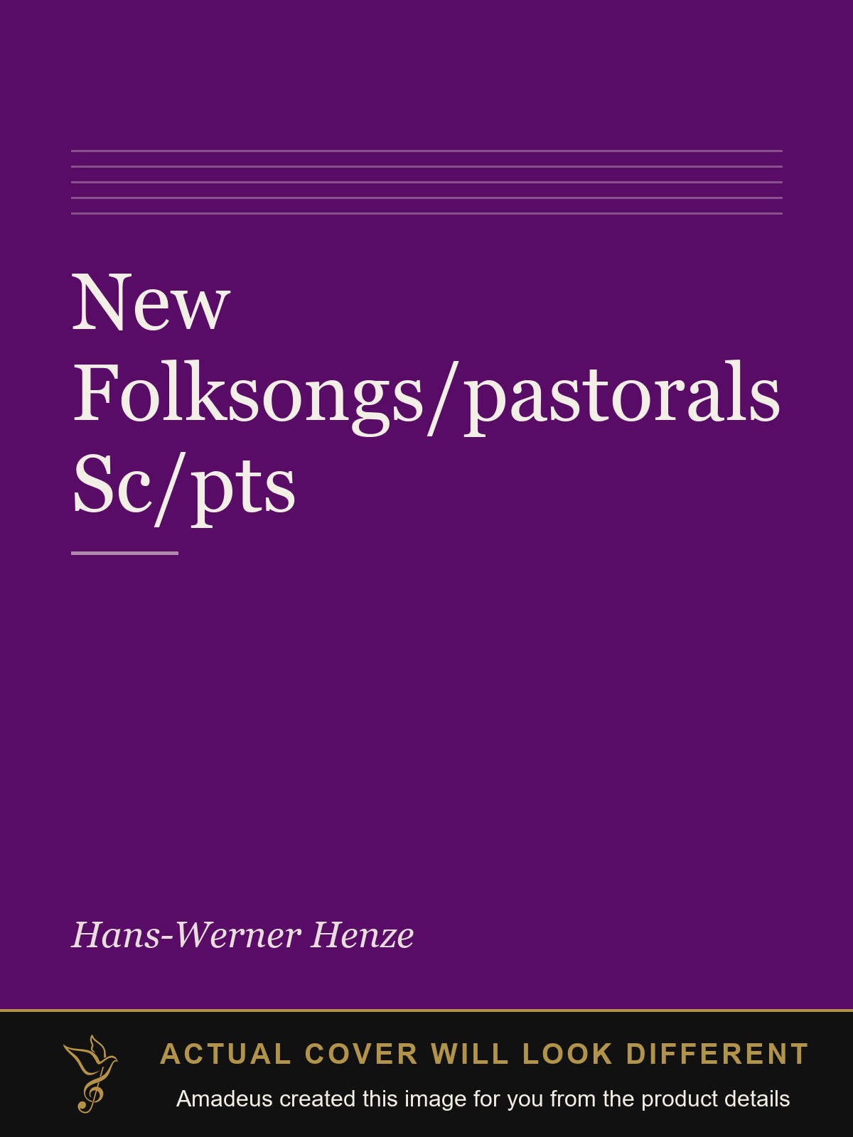 New Folksongs/pastorals Sc/pts - Amadeus created this image from the product details; the actual cover will look different