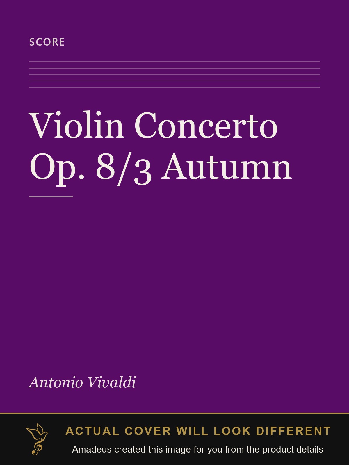 Violin Concerto Op. 8/3 Autumn - Amadeus created this image from the product details; the actual cover will look different