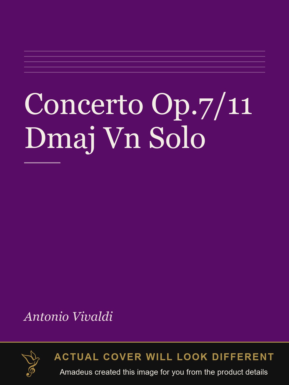 Concerto Op.7/11 Dmaj Vn Solo - Amadeus created this image from the product details; the actual cover will look different