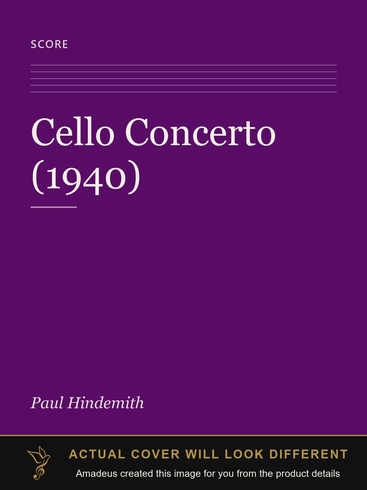 Cello Concerto (1940) - Amadeus created this image from the product details; the actual cover will look different