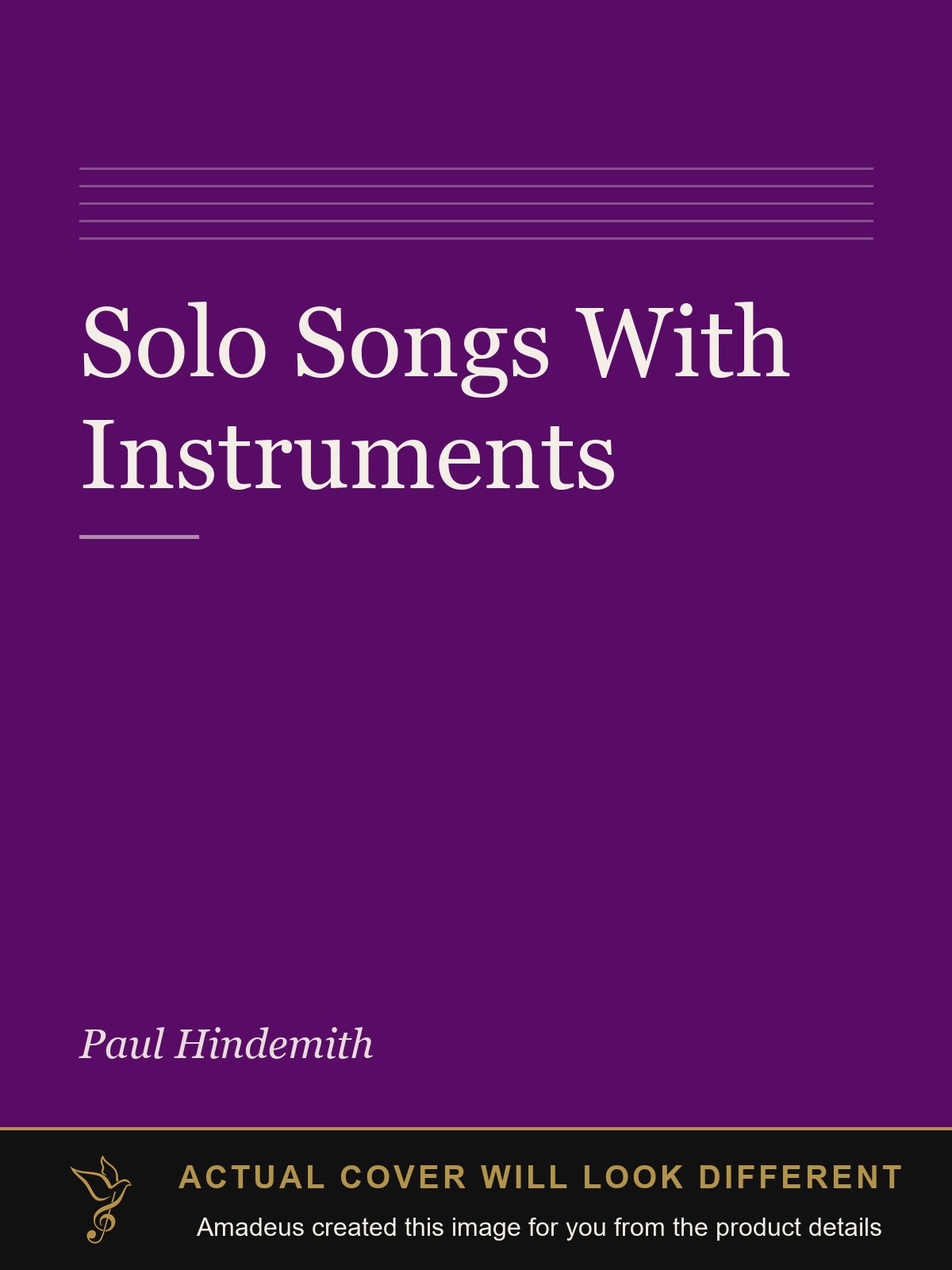 Solo Songs With Instruments - Amadeus created this image from the product details; the actual cover will look different
