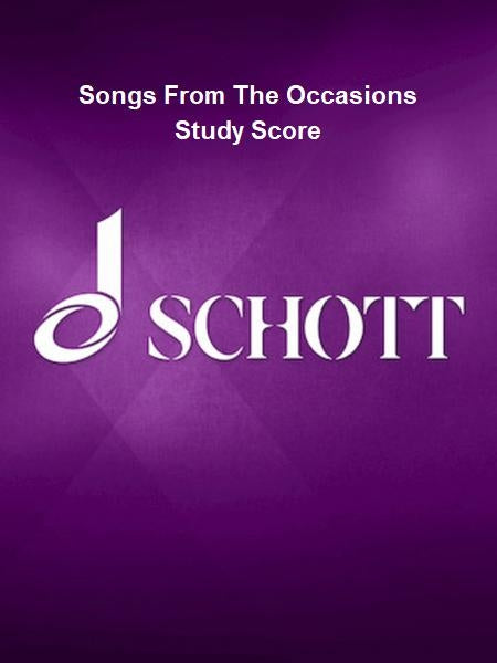Product Cover for Songs From The Occasions Study Score