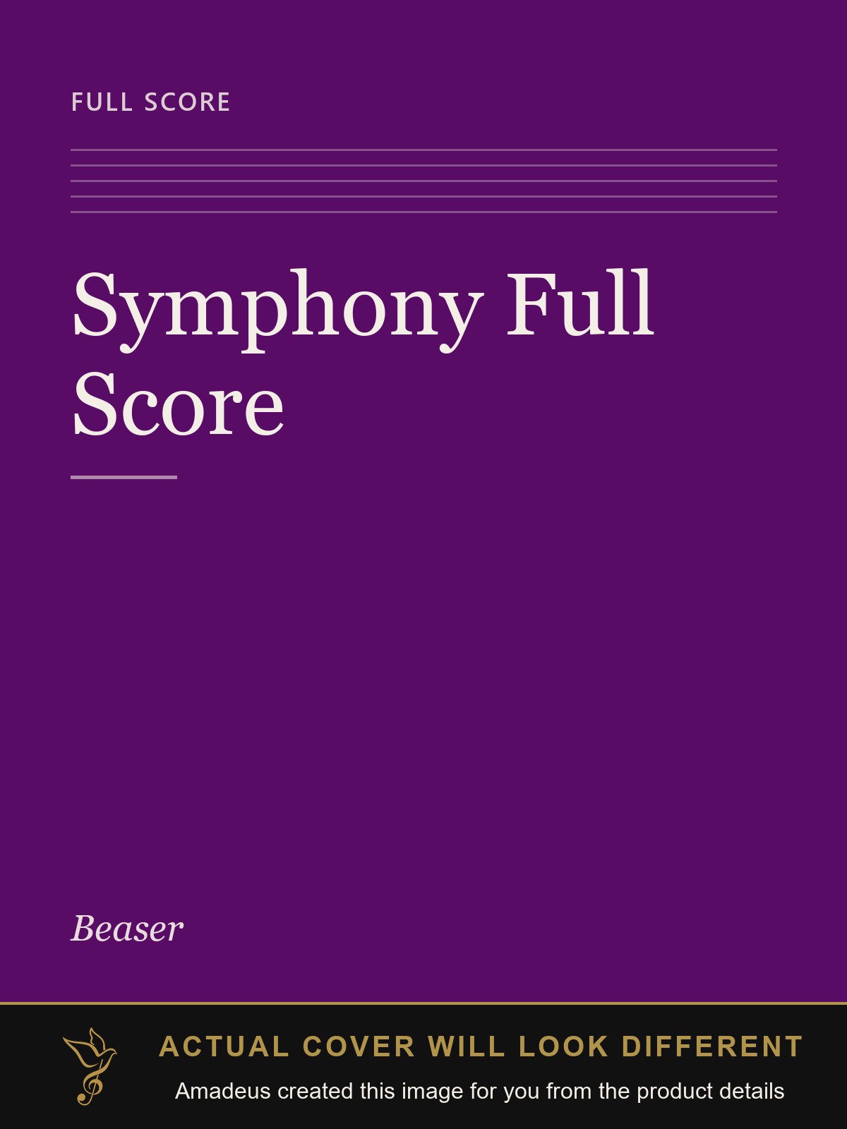 Symphony Full Score - Amadeus created this image from the product details; the actual cover will look different