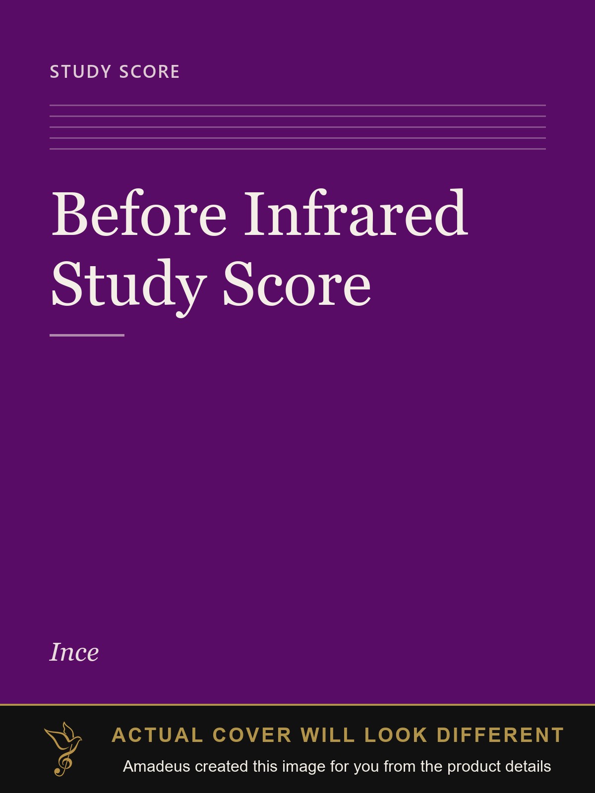 Before Infrared Study Score - Amadeus created this image from the product details; the actual cover will look different